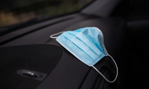 Face,Mask.,Protection,Face,Mask,On,The,Dashboard,In,The